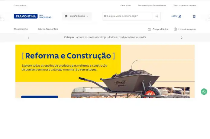 Tramontina lança e-commerce B2B para expandir alcance e facilitar compras empresariais Tramontina lança e-commerce B2B para expandir alcance e facilitar compras empresariais