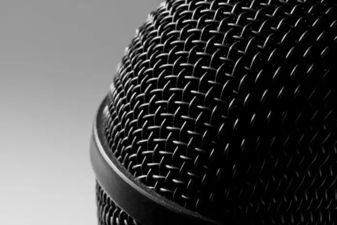 Close-up,View,Of,A,Modern,Black,Microphone
